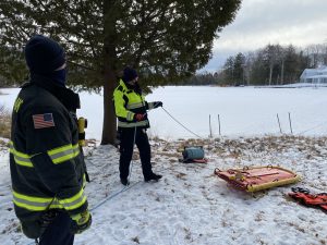 GLFD staff at winter water + ice rescue training