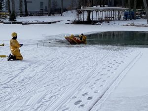 winter snow and ice; water rescue training